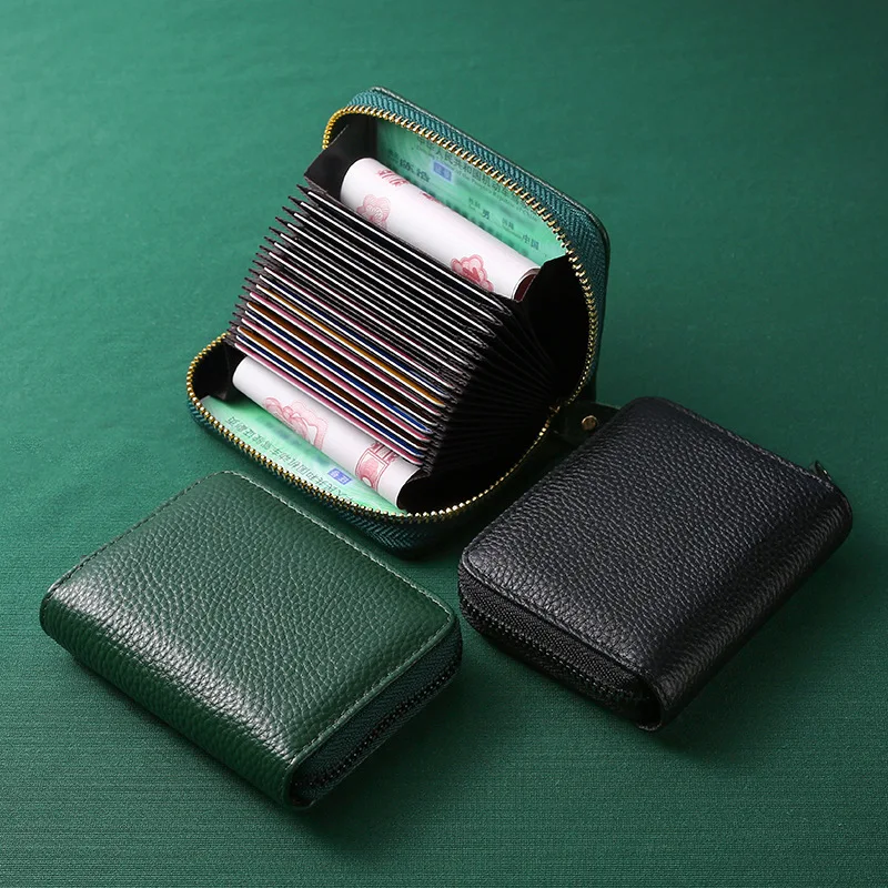 Верхний слой из воловьей кожи RFID multi Слот ID держатель для карт большая емкость органных