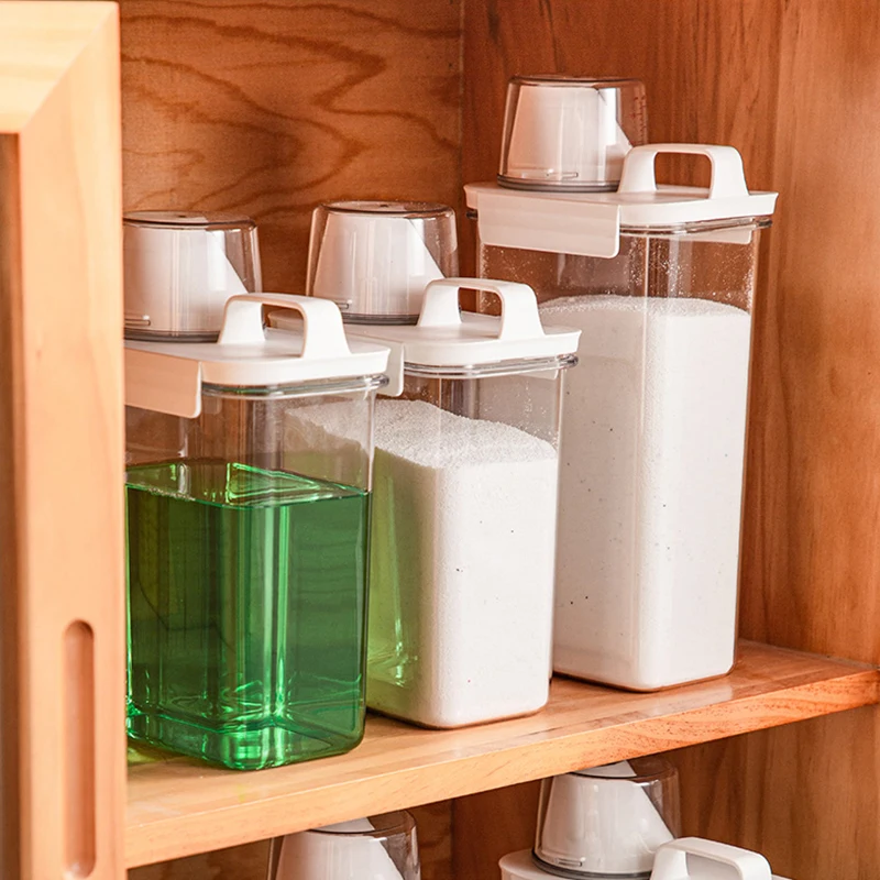 ZICHEN FACTORY Powder Measuring Cup Box Airtight Washing Powder Laundry Detergent Organizer COMMERCIAL Food Storage Container