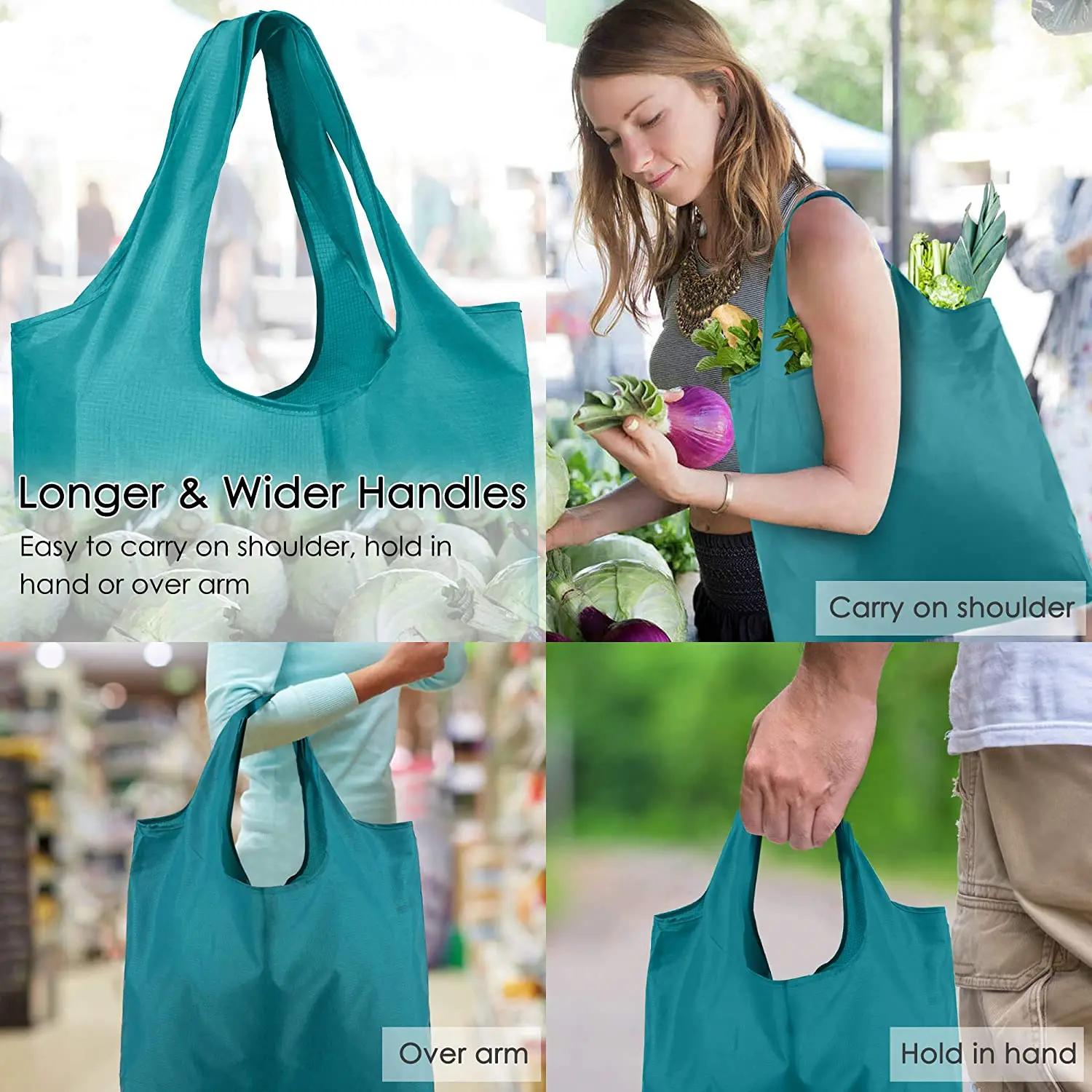 Custom eco recycle nylon foldable grocery tote bag polyester reusable folding shopping bag