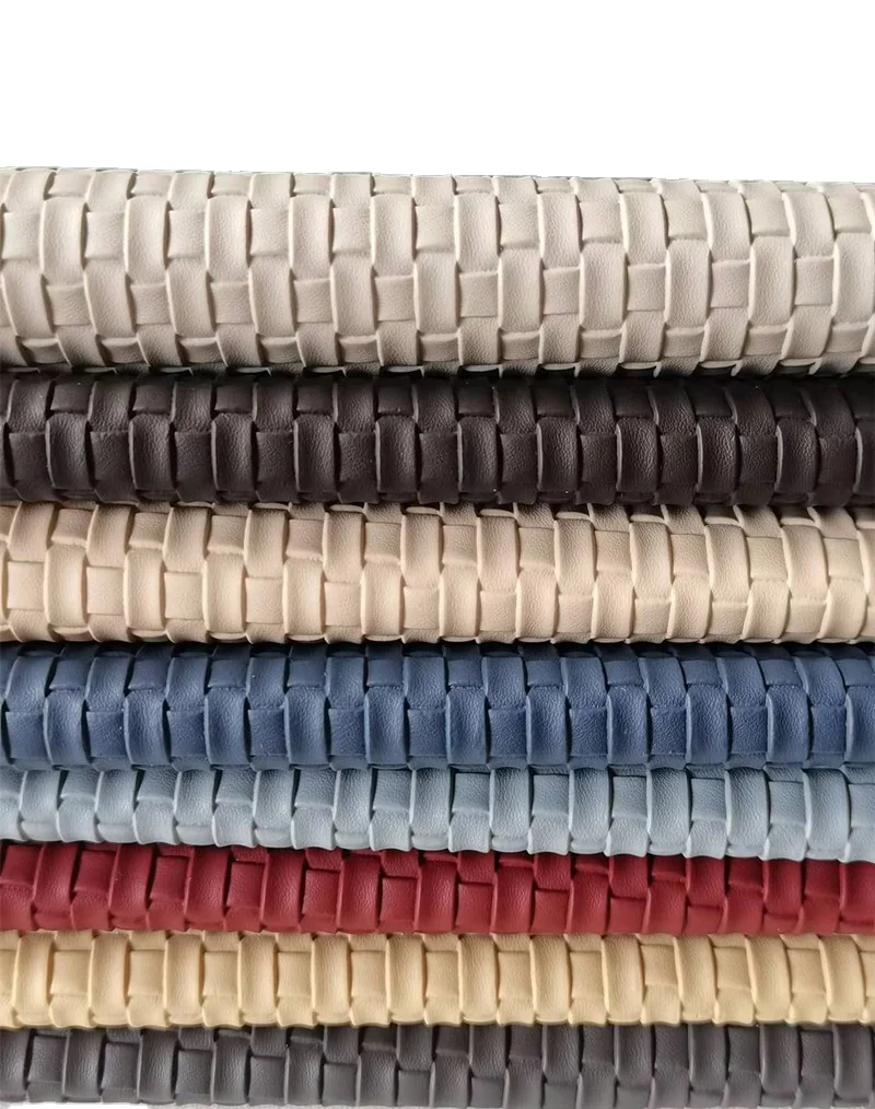 Vinyl Fabric Woven Leather Fabric Bicycle Saddle Leather Textile and Luggage Leather