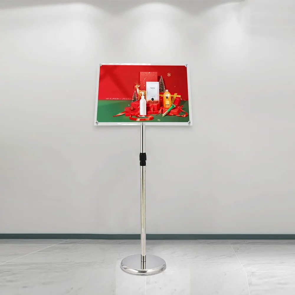 Factory Standing Floor Adjustable Height Up to 73 inches Advertising Poster exhibition Display Stand