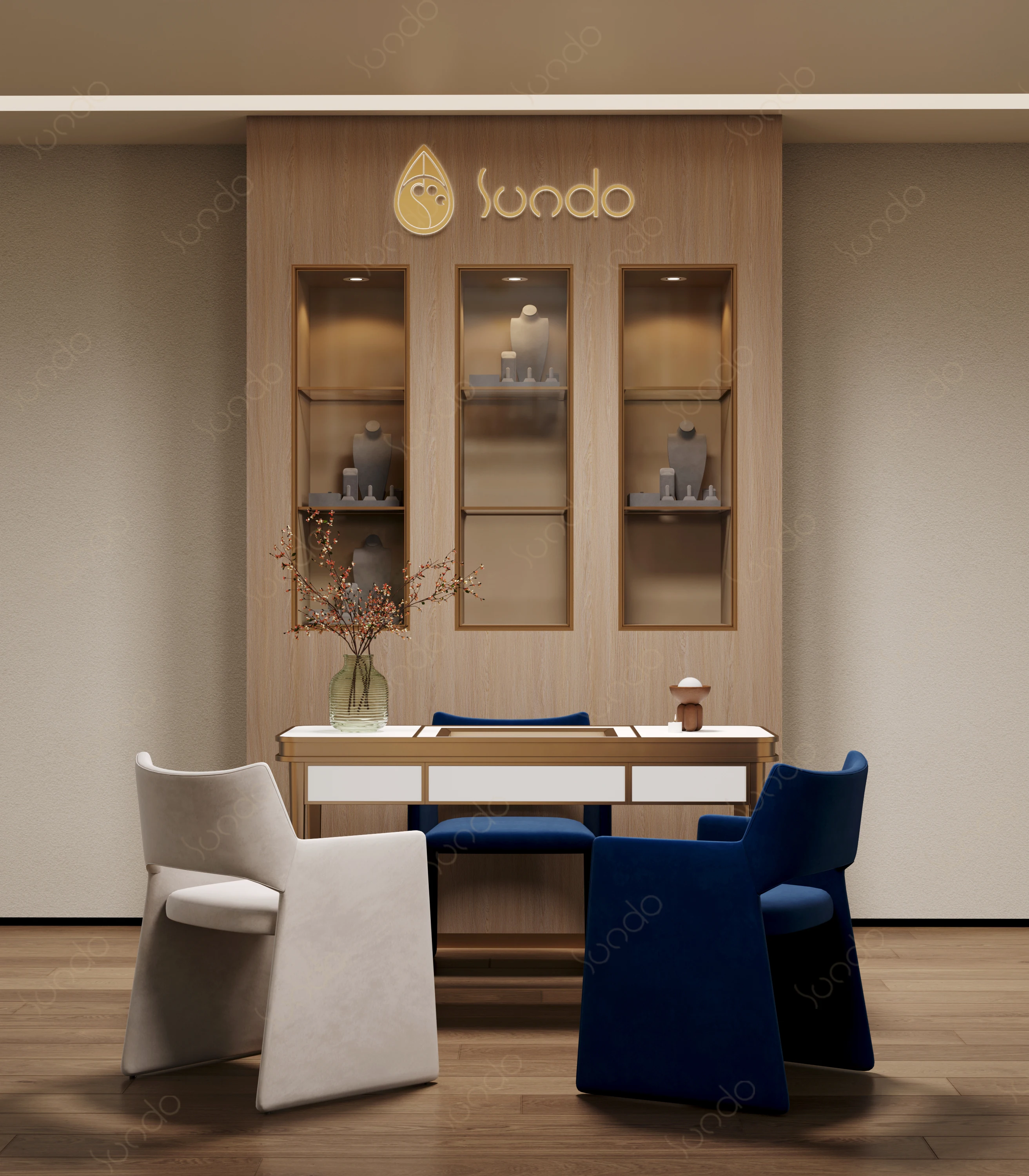 Ювелирный выставочный зал настенный шкаф витрина ювелирная мебель для магазина