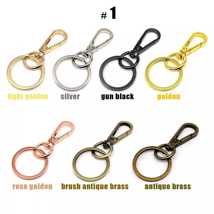 Custom Diy Zinc Alloy Stainless Steel Gold Silver Metal Key Ring Swivel Trigger Clips Clasps Hook Lobster Claw Clasp Keychain