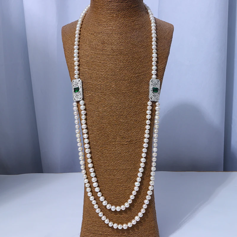 Fashion women jewelry 8-9mm freshwater pearl long beads necklace with cheap price