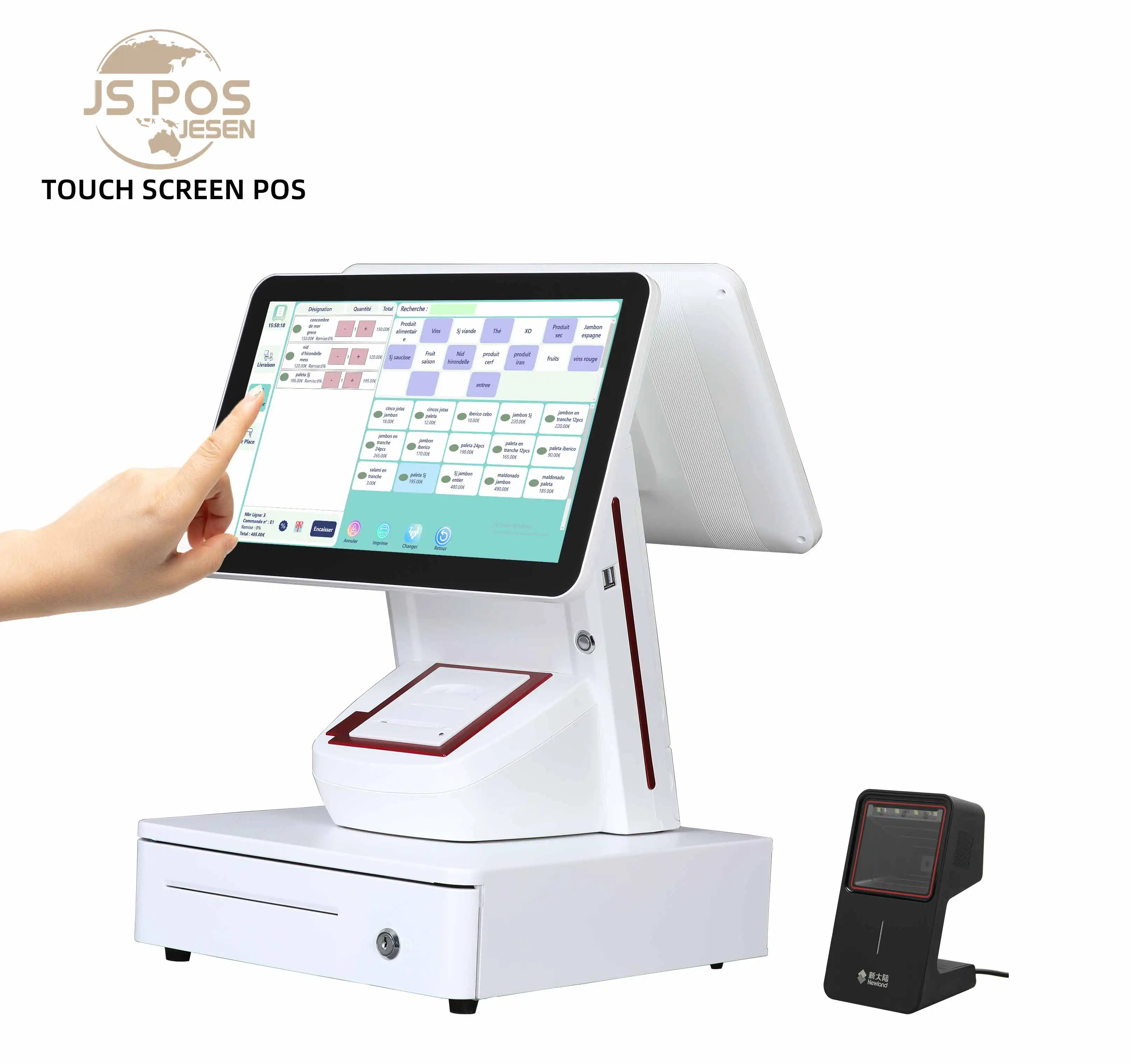 15 Inch Windows Pos Machine White 15.6 Inch Capacitive Screen 32G/64G/128G/256G SSD 6kg DDR3 2G/4G/8G 1920*1080 CN;LIA