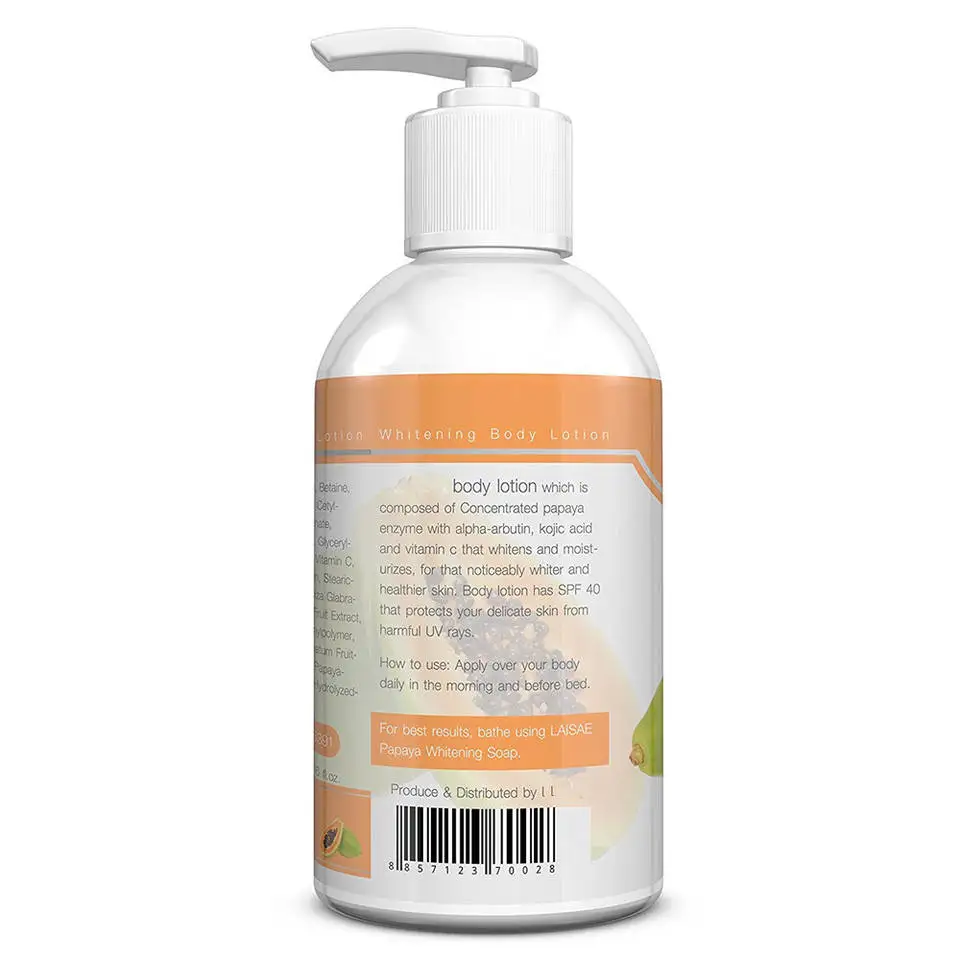 Private Label Vegan Organic Black Skin Whitening Kojic Acid Papaya Body and Face Lotion