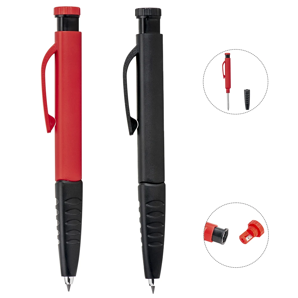 Carpenter Pencils Carbide Scriber Refills Triangle Marking Tool with Built in Sharpener for Architect Construction