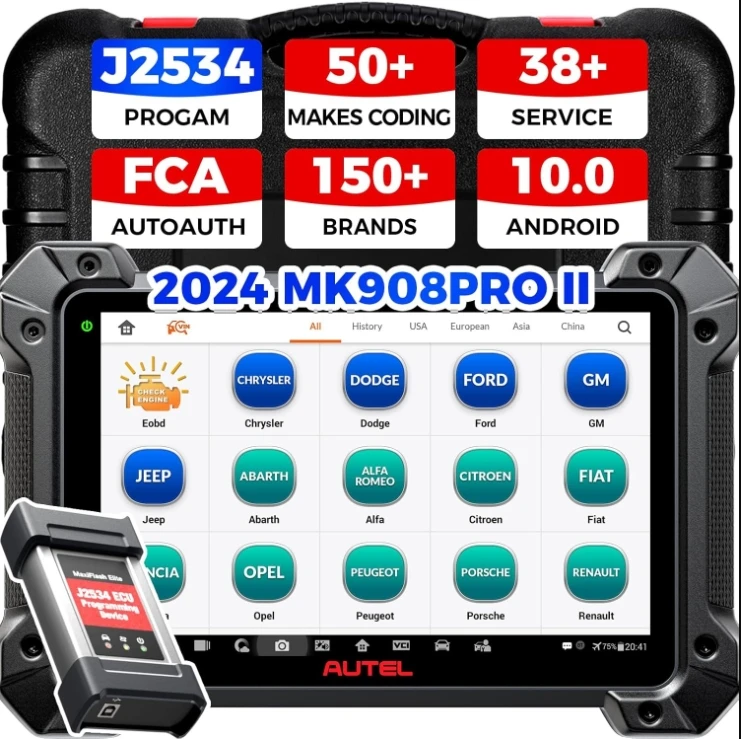 Autel MaxiCOM MK908 Pro II J2534 Reprogramming Tool 38+ Service, Bidirectional DIAGNOSTIC TOOLS