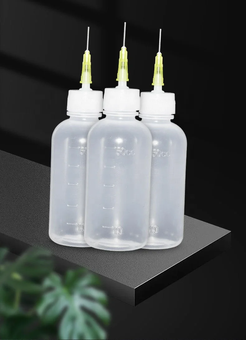 50cc Needle Glue Squeeze Bottle 50ml dispensing bottle Syringe Bottle Industrial Precision Tip Applicator