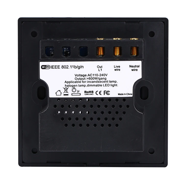 Glass Panel Tuya APP Smart Touch WiFi Dimmer Switch for LED Lights With Amazon Google Home Alexa