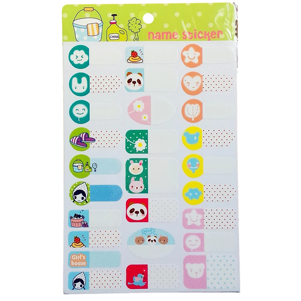 New name stickers provide anime cartoon characters printing waterproof promotional name stickers