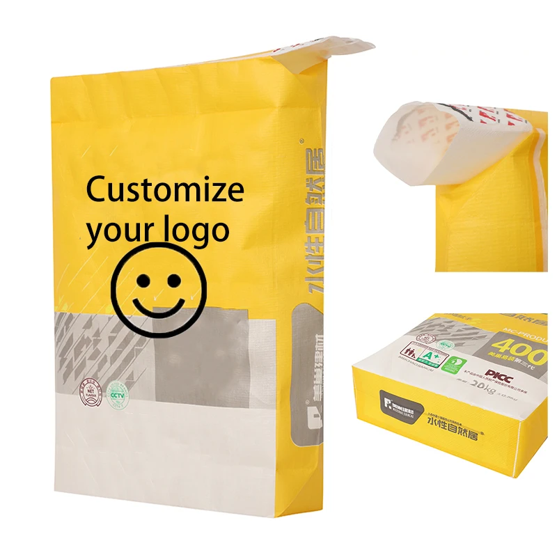 Custom printed pp woven bags 50kg sacks Wall Putty Bags for packaging Cement Rubble Builder
