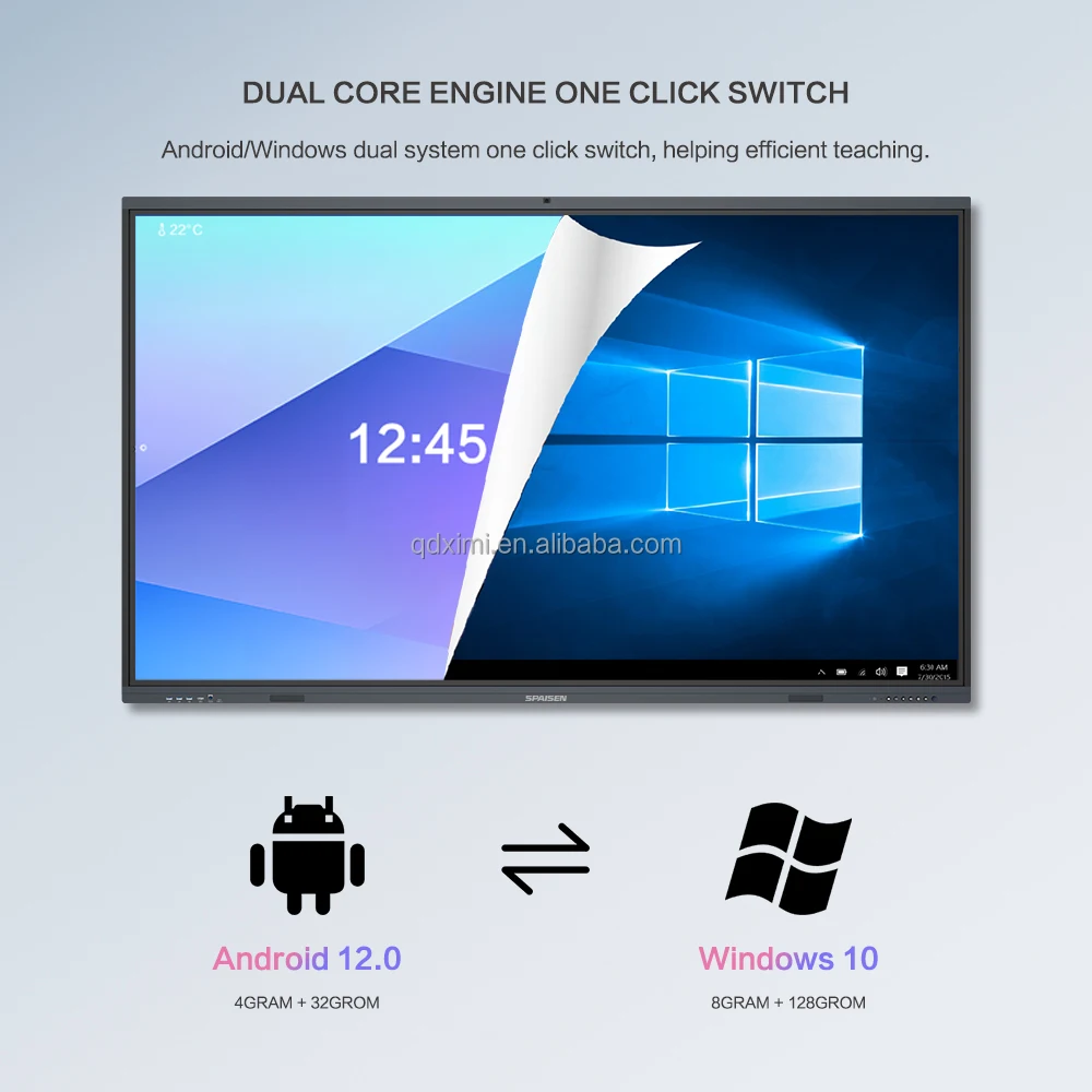 QDE 55 65 75 85 86 98 110 Inch  interactive pen ifpd portable smart board portable electronic interactive whiteboard
