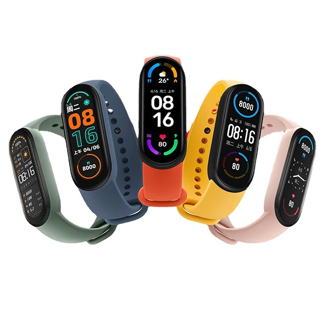 Новые оригинальные Смарт-часы Xiaomi Mi Band 6, глобальная версия, китайская версия, оптовая продажа, тест на уровень кислорода в крови, 30 профессиональных часов