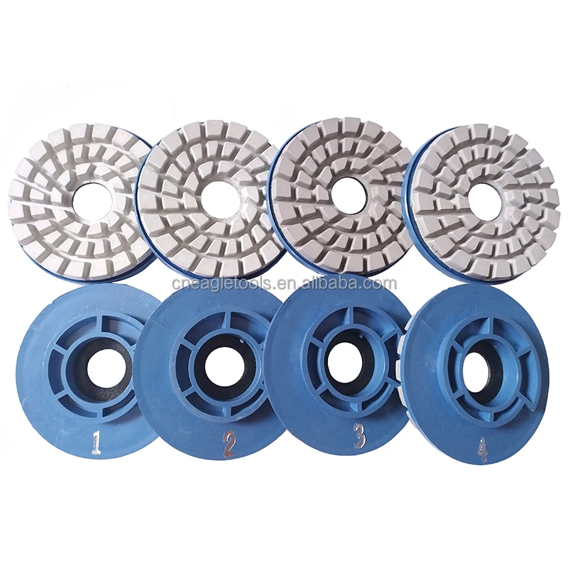 Italy Quality 4 Inch and 5 Inch Snail Lock Diamond Edge Polishing Pads for marble and engineestone