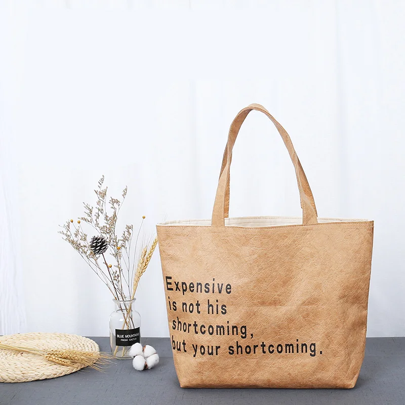 ECO Friendly Material custom logo reusable shopping bags light dupont tyvek paper grocery bag eco friendly eco grocery bag