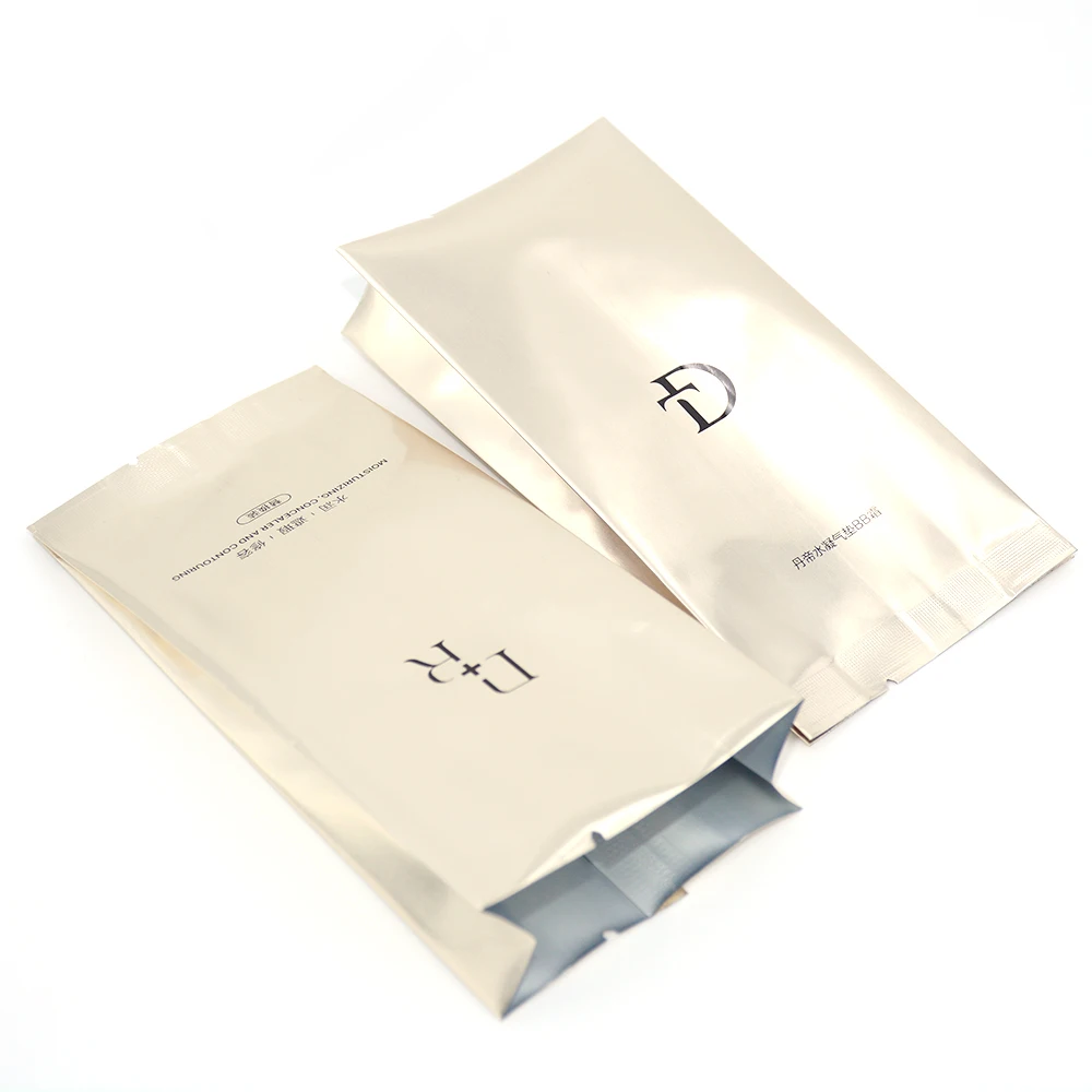 Wholesale Price Aluminum Foil Packaging Bag with Tear Notch Cosmetic Plastic Side Gusset Pouch Bags for Skin Care
