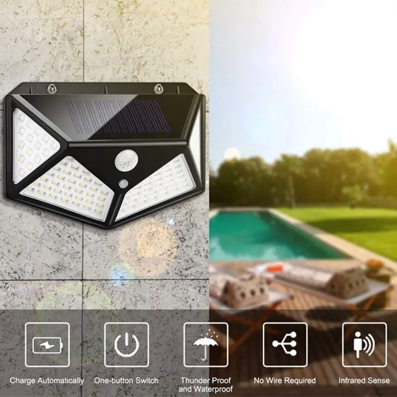 Blueswift Solar Light Outdoor 6V Smd Motion Sensor Lmpara De Pared Solar Wall Garden Lights