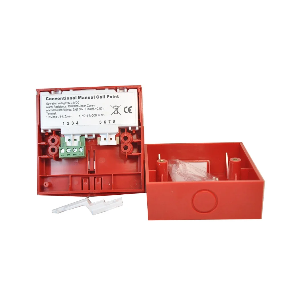 Fire Alarm Emergency Button 24vdc Conventional Non-addressable Led Indication Resettable Manual Call Point