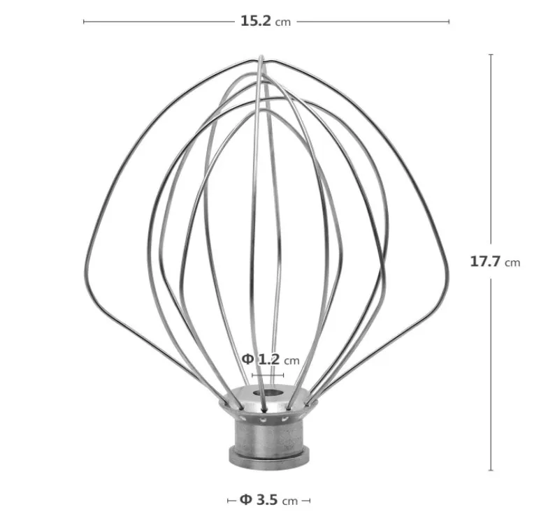 KN256WW 6-Wire Whip Attachment for KitchenAid 6 Quart Bowl-Lift Stand Mixer Accessory Replacement, Egg Cream Stirrer, Cakes Mayo
