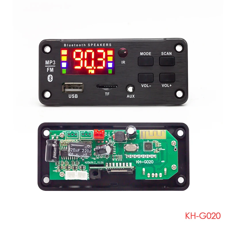 80W Amplifier 5V 12V MP3 Decoder Board Recording Audio Module USB TF FM Radio Blue tooth5.0 Wireless MP3 Player