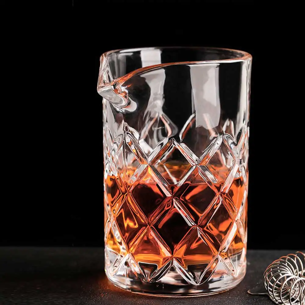 Lead-free Bar Bartender Martini Shaker Stirring Transparent Crystal Drinking Glasses Cup Thick Bottom Mixing Glass Cocktail