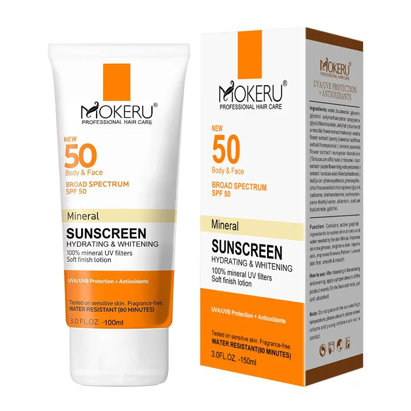 Free Sample Private label Natural UV protection best outdoor moisturizing bb suncream spf 50 sunblock for sensitive skin