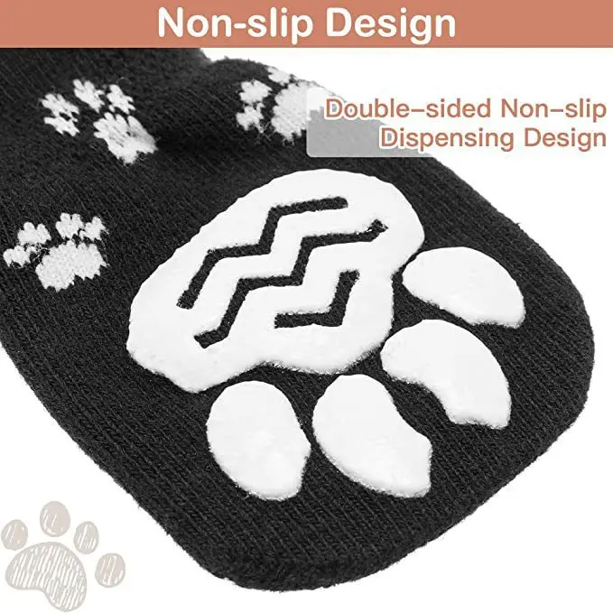 Different Pattern Soft Cotton And Durable Pet Plain Socks Pet Paw Protectors Anti Slip Dog Socks