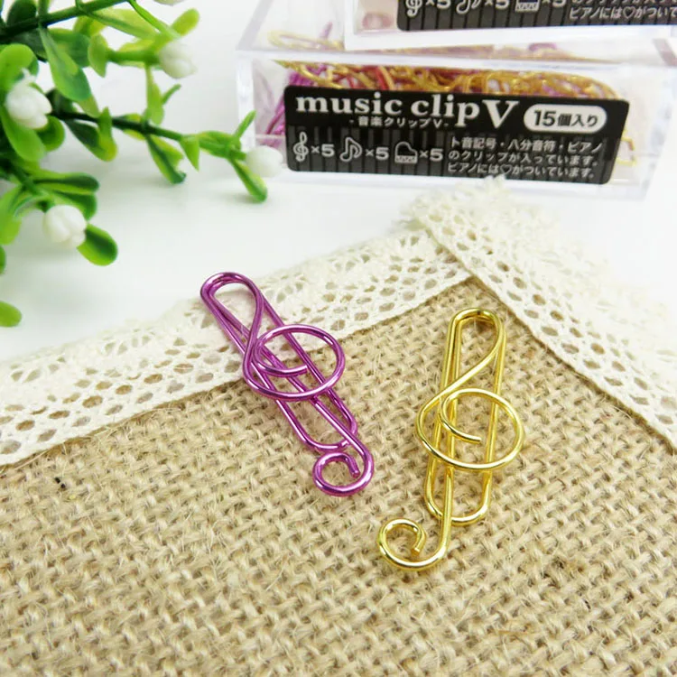 Stationery Gift Music Noted Shaped Custom Colorful Paper Clips