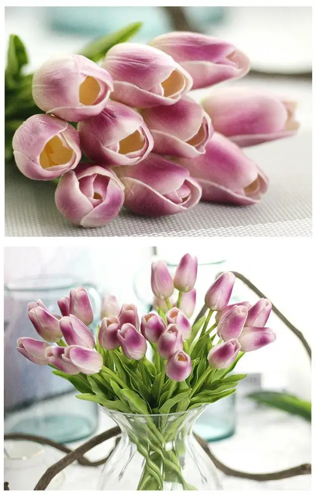 Wholesale Decoration Gift China Wedding Bouquet High Quality Faux Plants Flowers Decorative Artificial Latex Tulips Flower