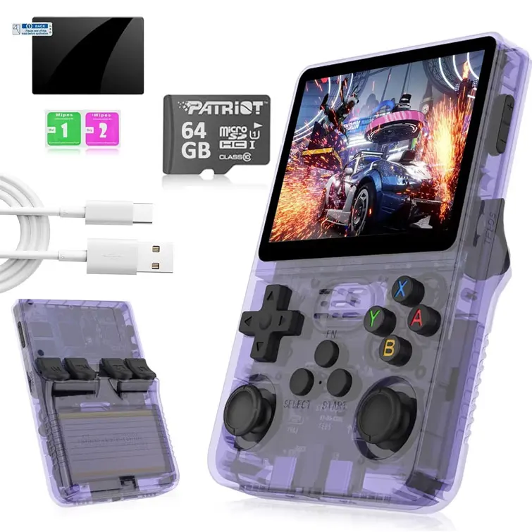 R36S Retro Arcade Video Game Console 64gb Mini Portable Handheld Portatil Gaming Consoled System With Games