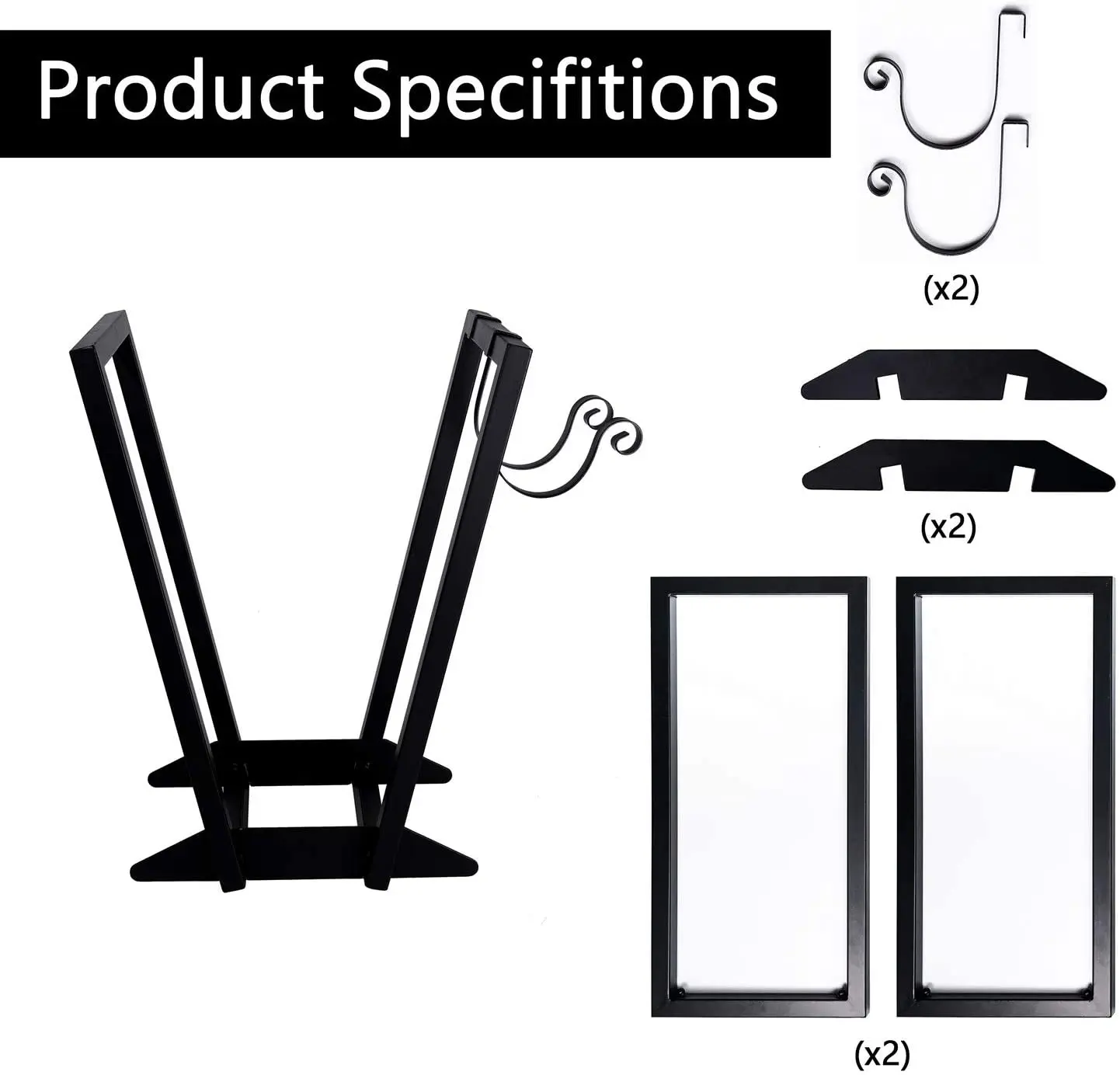 Firewood Holder 22 Inch Black Heavy Duty inner door Metal Firewood Rack with Kindling Holder