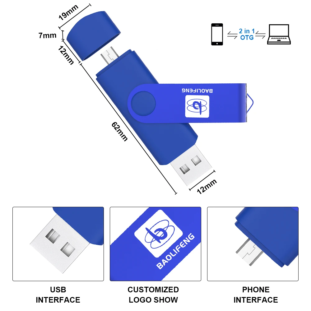  Wholesale 2in1 OTG USB 2.0/3.0 pen drive 4GB 8GB 16GB 32GB 64GB 128GB otg usb flash swivel memorias stick
