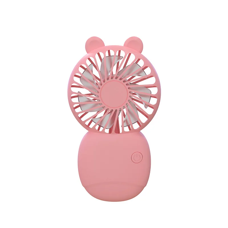 Desk table handheld fan with mobile phone holder base air cooling fan cute animal shape portable mini usb rechargeable fans