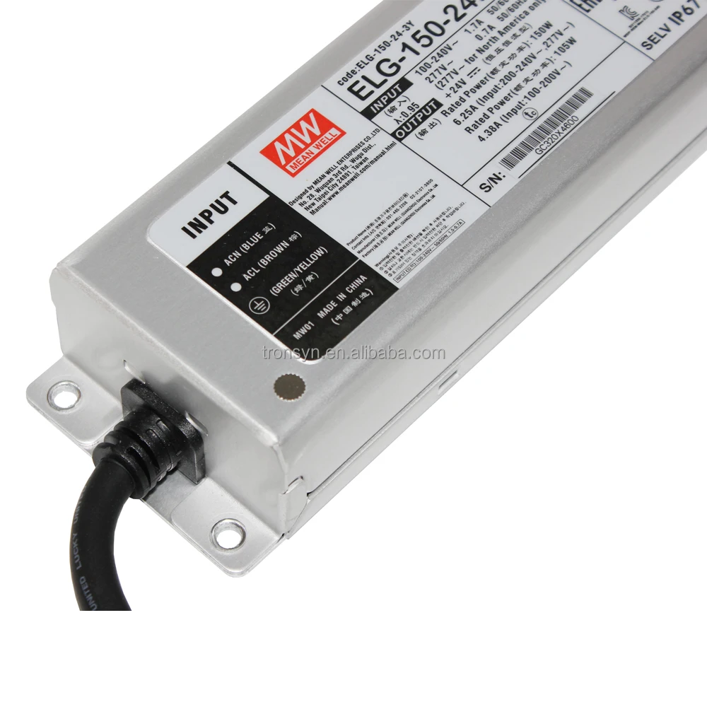 Meanwell Authorized ELG-150-24 150WConstant Voltage Constant Current LED Driver Internal Waterproof Power Supply 24V 5A Supplies