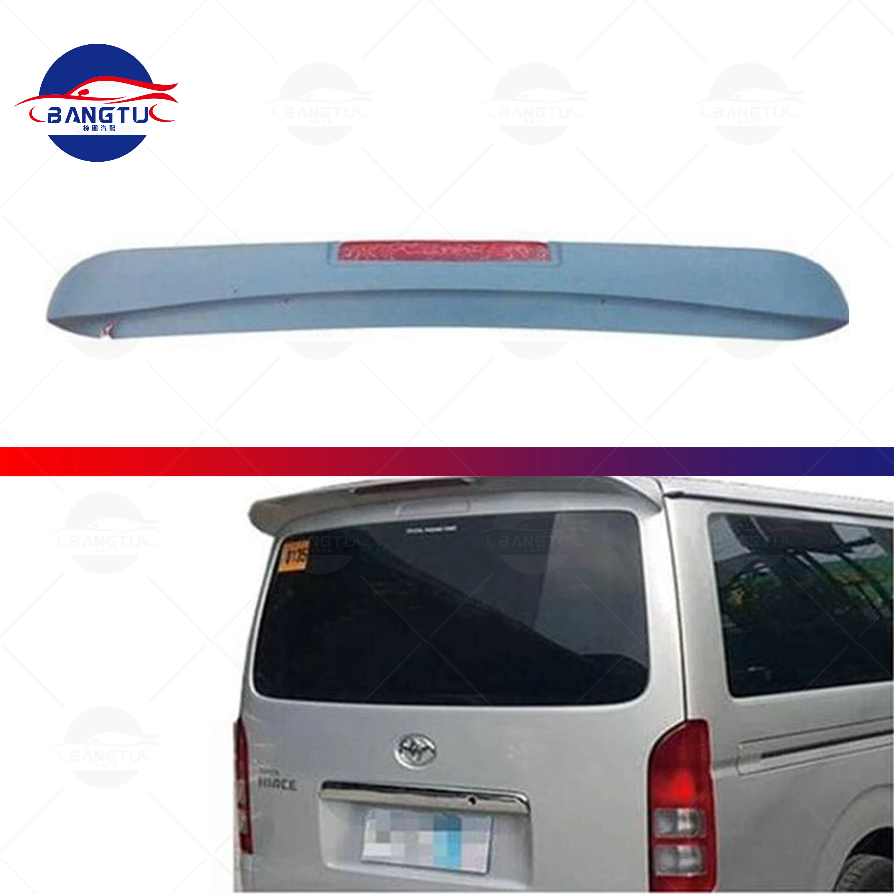 Hot sale Body Kit ABS Carbon Fiber Orginal Type Led Rear Spoiler For Toyota Hiace 2005-2015 2016 2017 2018