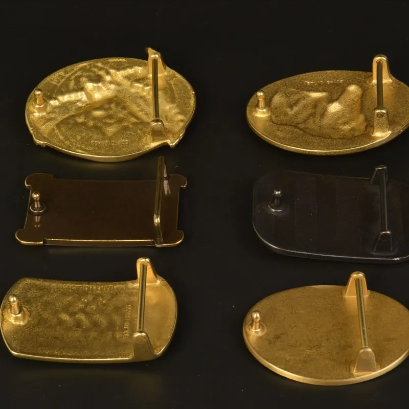 wholesale inner size 40mm customized solid brass Chinese dragon horse sheep animal western name plate belt buckle