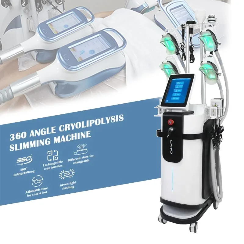 Factory price 4 handles work at the same time portable cool Cryo 360 cryolipolysis slimming machine for double chin removal