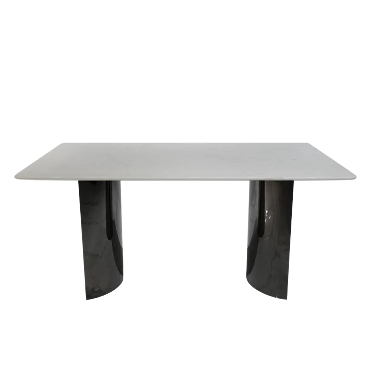 Factory Wholesale Price White Furniture Luxury Natural Stone Dining Table Set Marble
