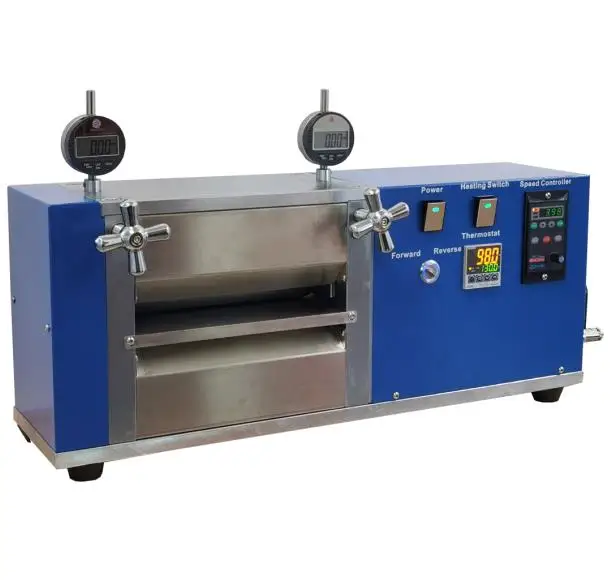 Automatic heat rolling roller pressing machine for lithium ion battery electrode