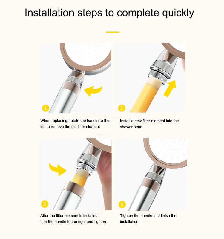 RAINSHOWER Chlorine Remover ionic vitamin C aroma filter chrome shower head