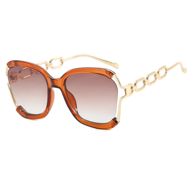 Unisex New Hollow Chain Leg Sunglasses High Quality Metal Frame Fashionable Trendy Fashion Glasses Custom Logo