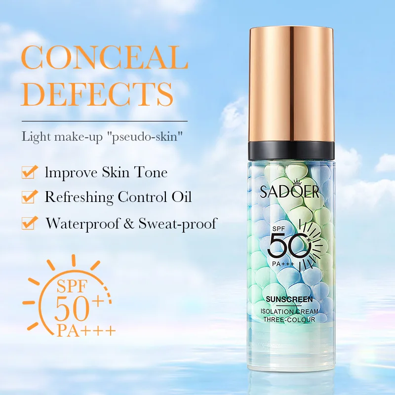 Free Sample Private label Natural UV protection best outdoor moisturizing bb suncream spf 50 sunblock for sensitive skin