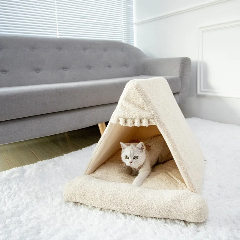 Pet Dog House Kennels Folding Washable Tent Puppy Cat Bed Indoor Outdoor Home Playing Dog Teepee Supplies Pet Bed