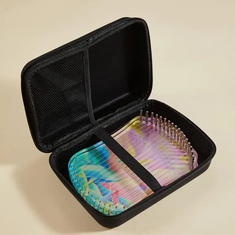 portable musical instrument hapika lyre harp free custom logo 17 strings with case