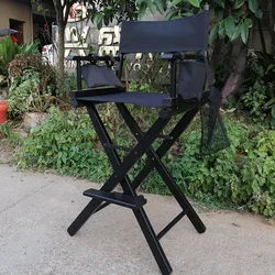 Manufacturer supplier 44 inches custom print heavy duty artist used mac high outdoor wood folding makeup chair with logo