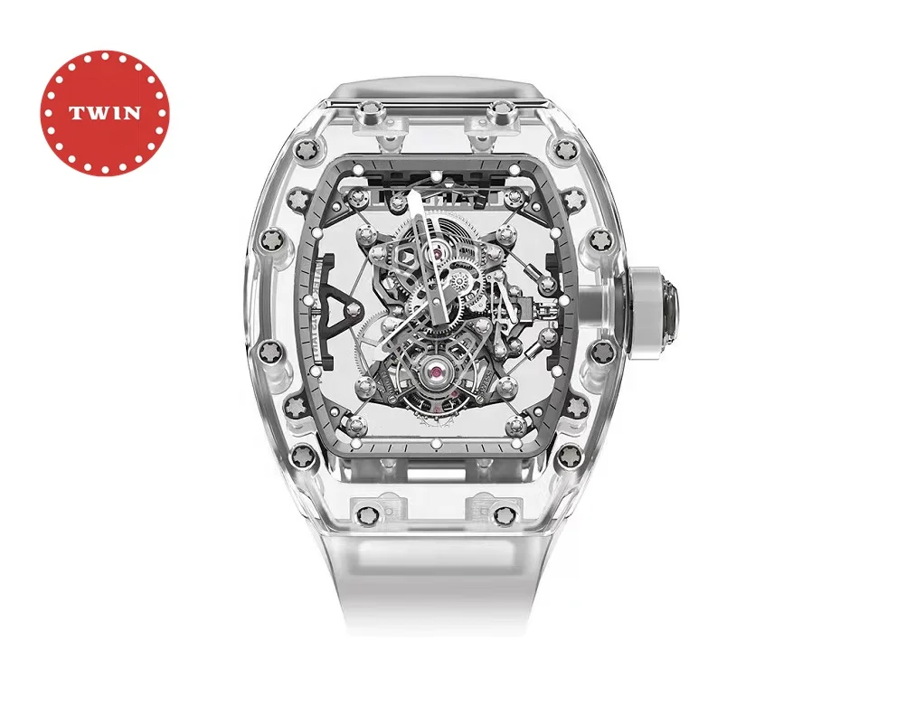 Diver waterproof watch EUR Factory 056 02 Tourbillon blue crystal transparent Movement RM watch