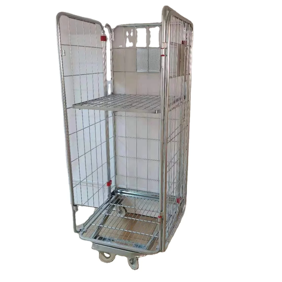 В супермаркете используется базовый компактный роликовый контейнер для транспортировки и демонстрации