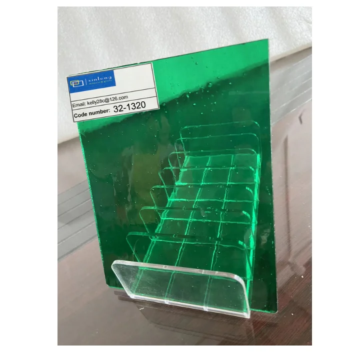 stained glass for crafts, lamps, mosaics, decorations translucent green color glass