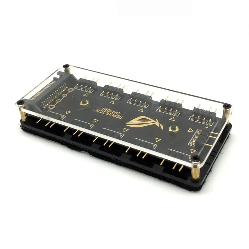  Материнская плата AURA 5V3P управляет небольшим концентратором с синхронным светом sangria dazzle RGB